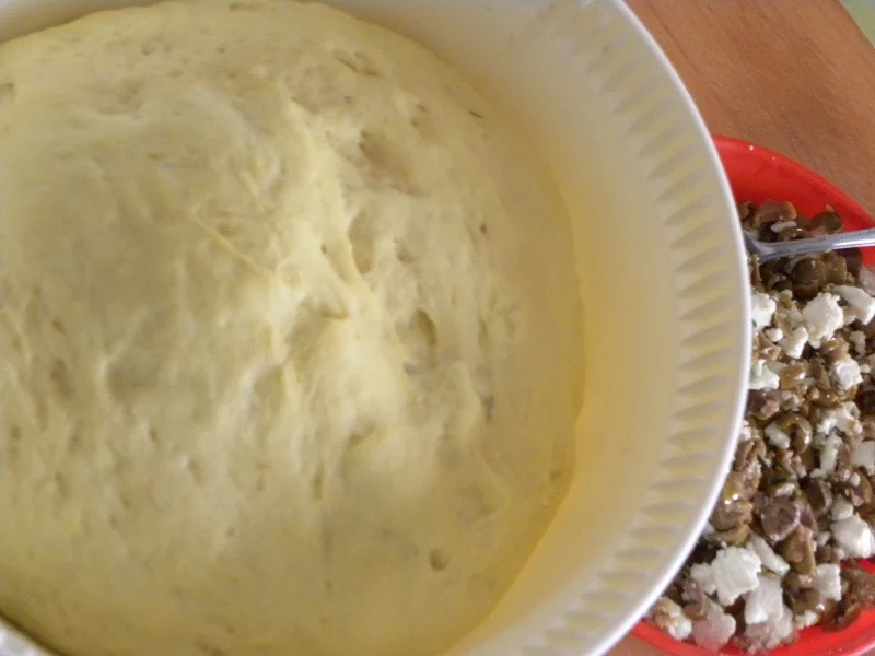 Dough and olives image
