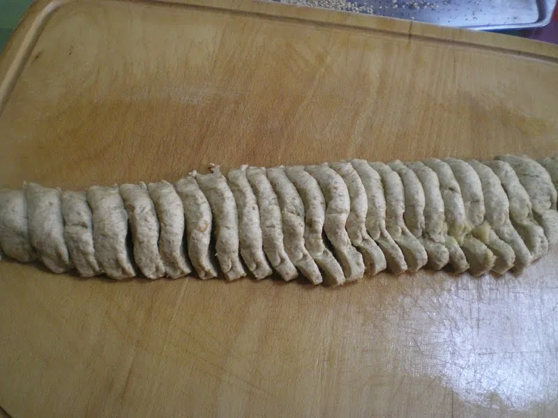 Cutting the dough into pieces image