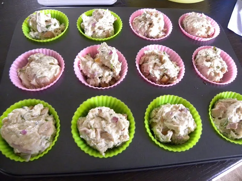 Olive bread in silicone molds image