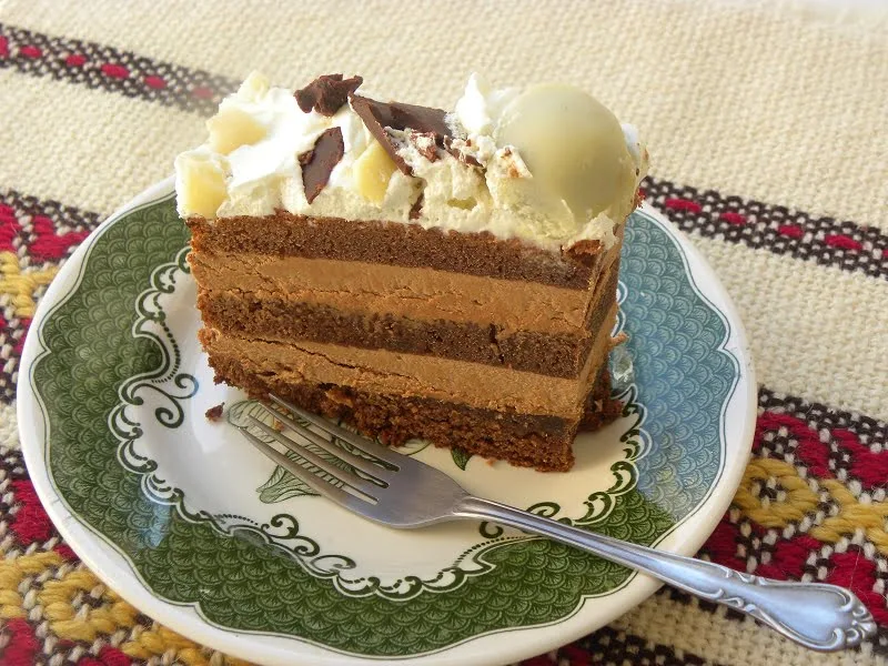 A slice of chocolate cake image