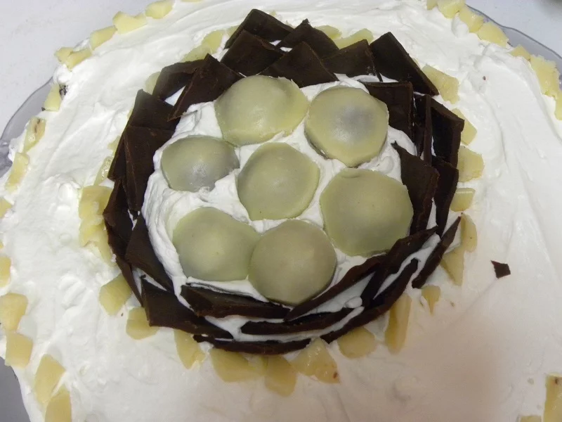 Adding white chocolate for decoration image