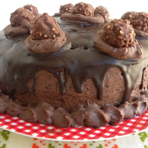 Birthday cake with Ferrero Rocher picture