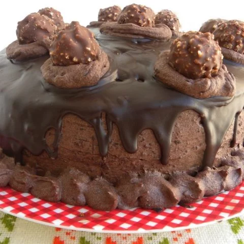 Birthday cake with Ferrero Rocher picture
