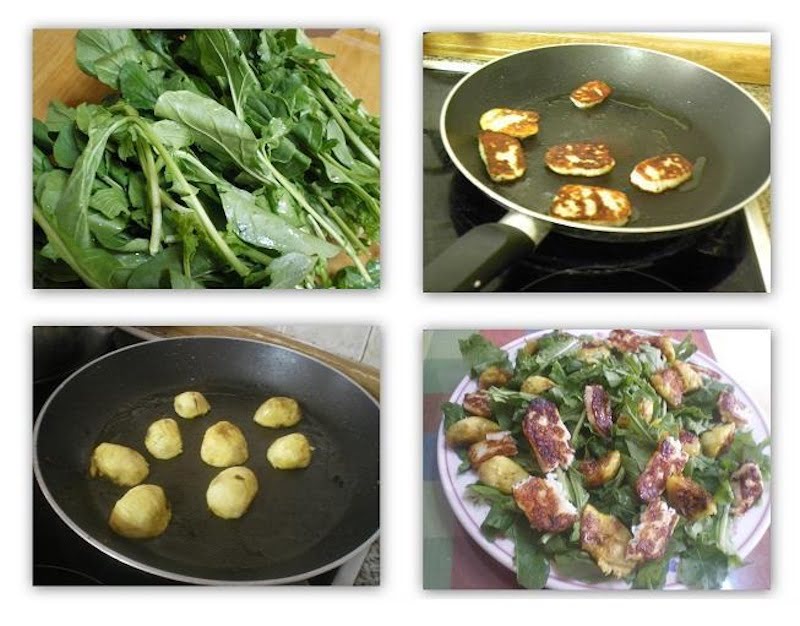 Collage Rocket, fig and halloumi salad image
