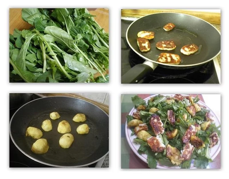 Collage Rocket, fig and halloumi salad image