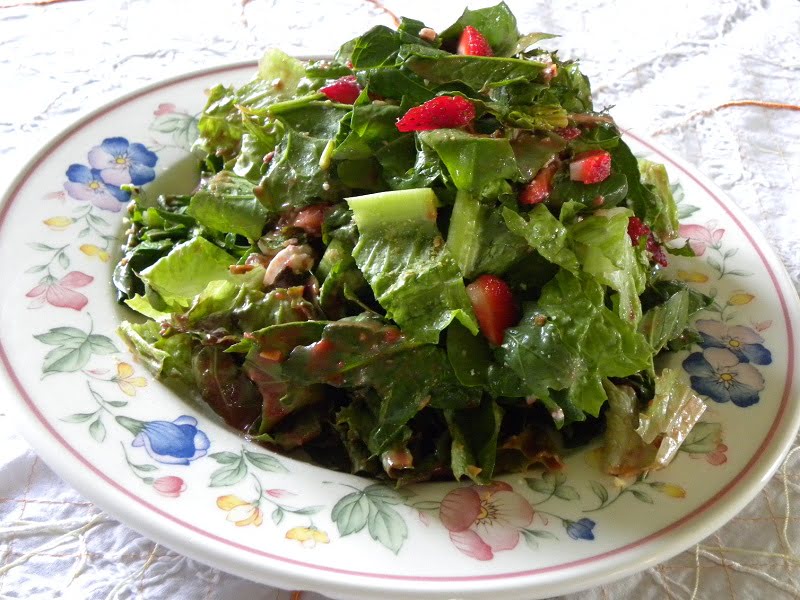 Green Salad with Strawberries and Feta picture