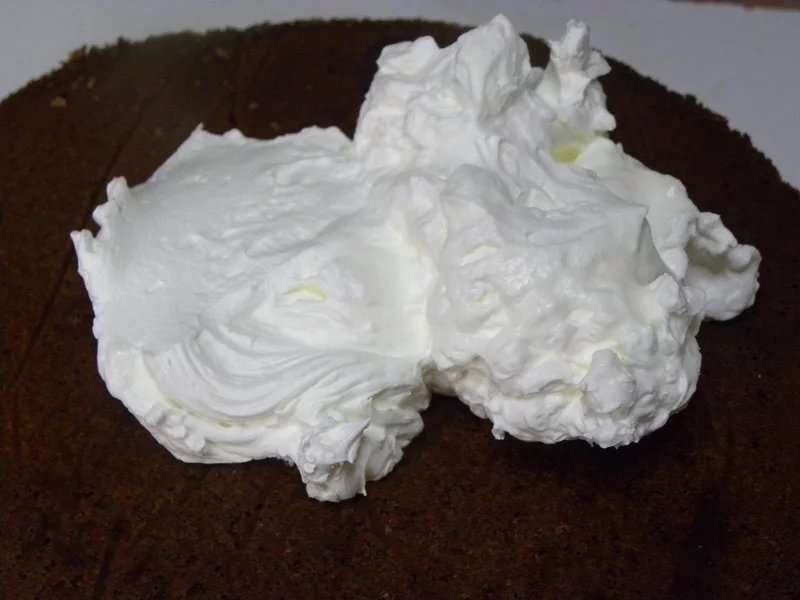Spreading the whipped cream image