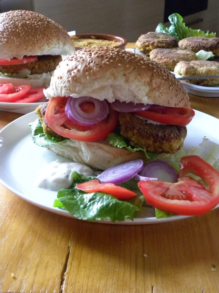 Vegan chickpea burgers image