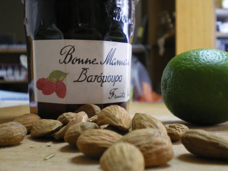 almonds raspberry jam and lime image