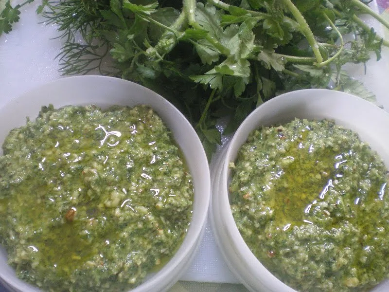 Pesto with Kafkalithres and Myronia image