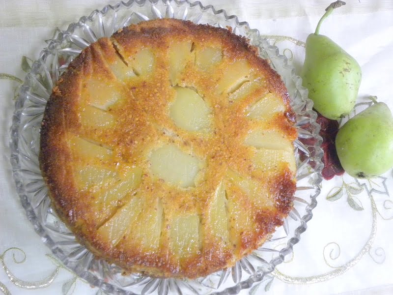 upside down pear cake image