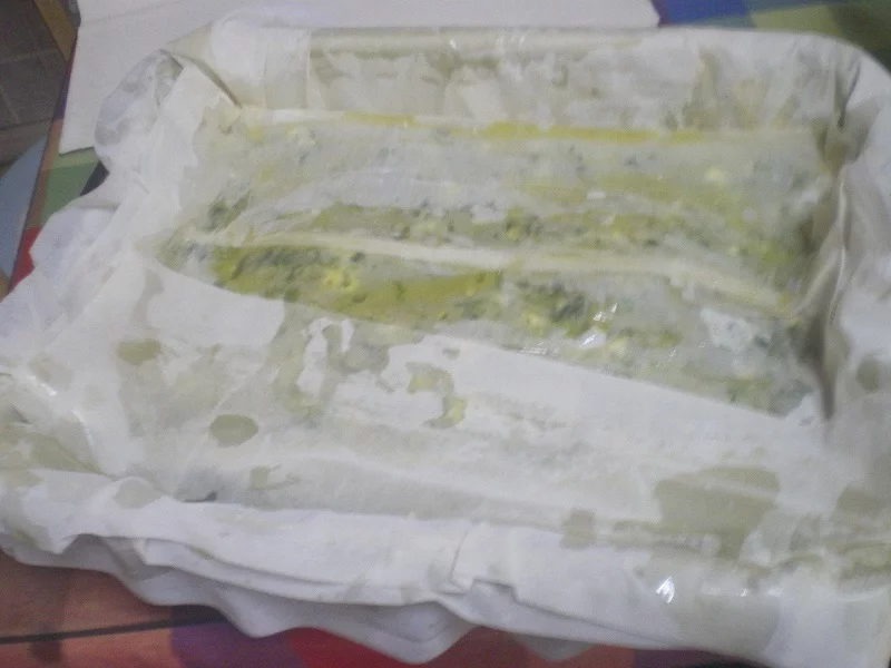 Folding the phyllos on top of filling image