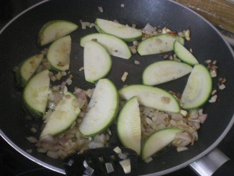 Sautéing zucchini image