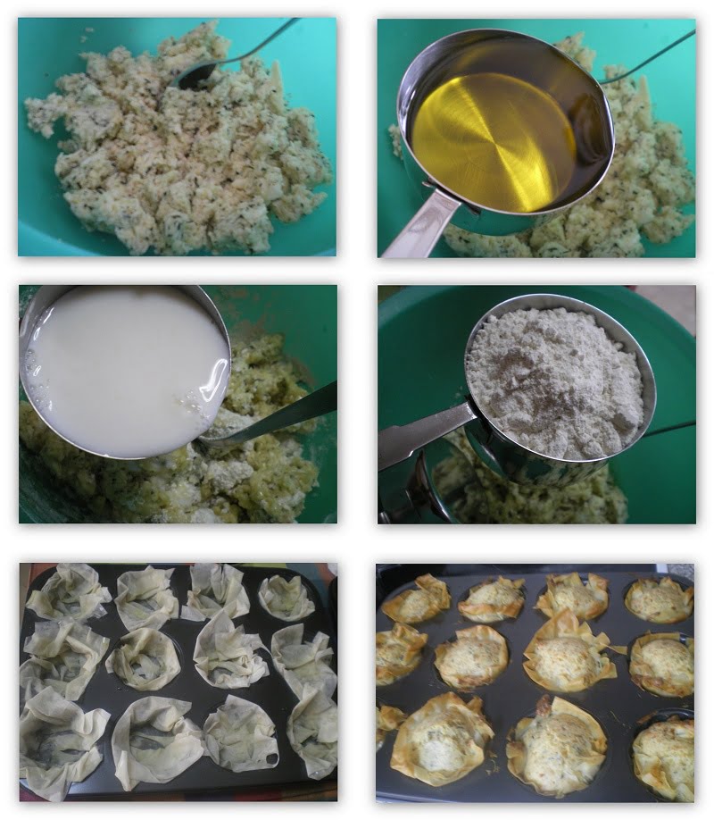 collage making halloumi muffins image