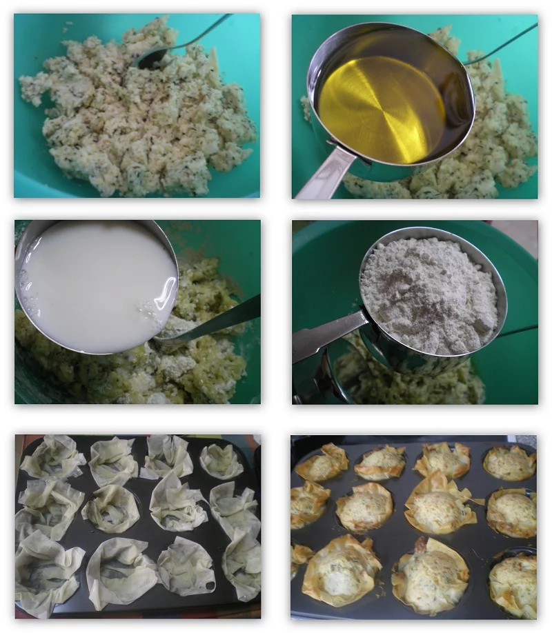 collage making halloumi muffins image