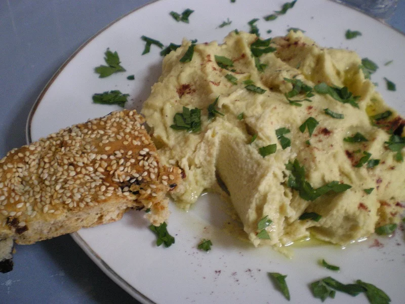 hummus dip with lagana image