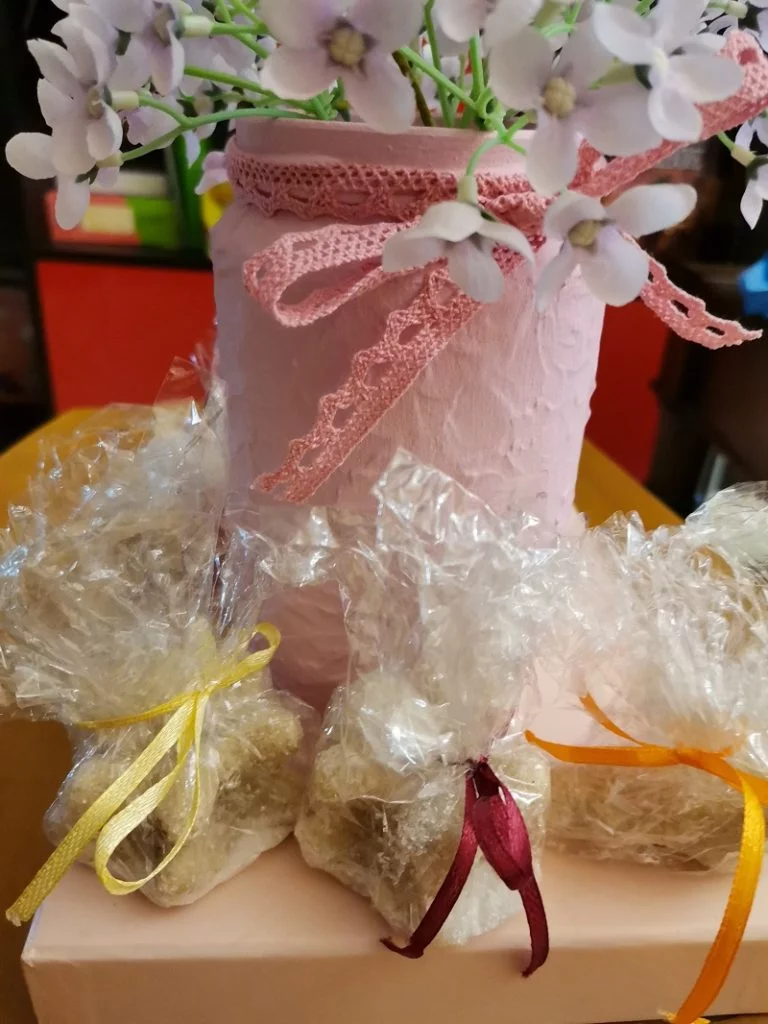 Amygdalota wrapped in cellophane image