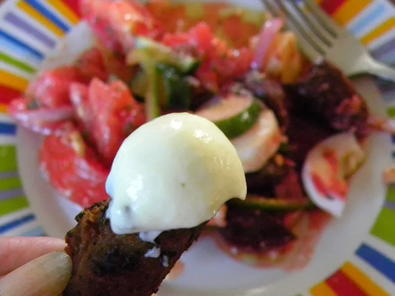 Keftedes with yoghurt sauce image