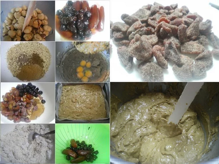 Collage preparing Christmas Cake image