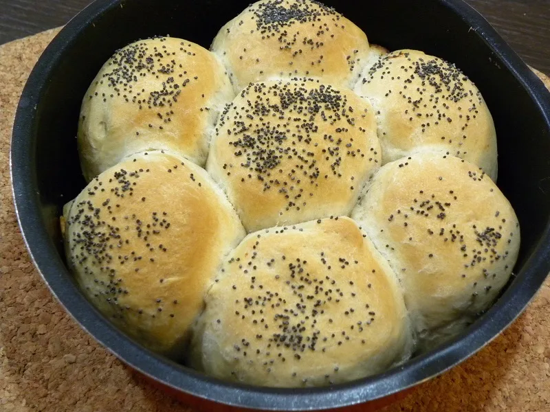 Pull-aparts with feta graviera and tyrokafteri pepper and a little milk image