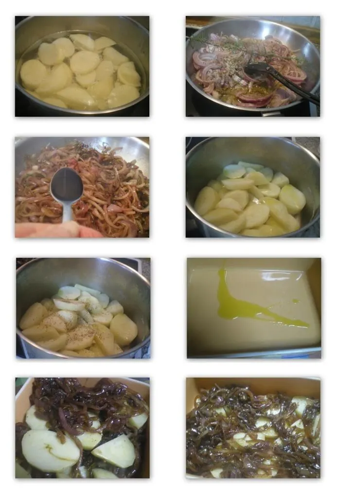 Collage preparing Pommes Lyonnaise image