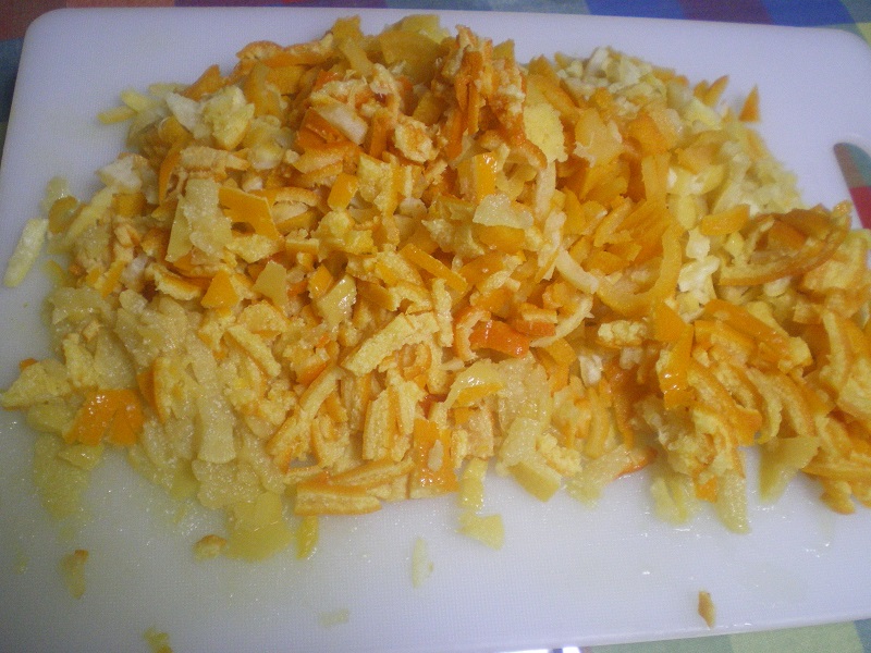 Cutting the citrus fruit image