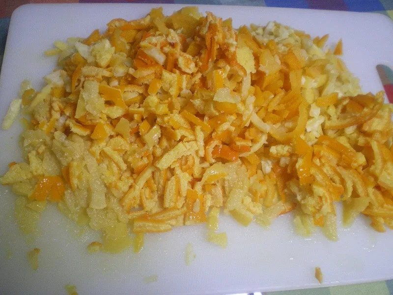 Cutting the citrus fruit image