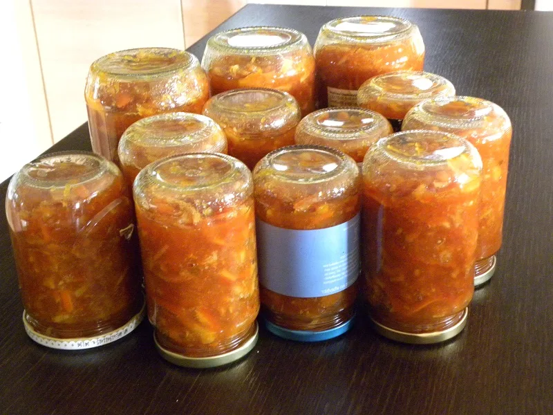 Jars of marmalade upside down image