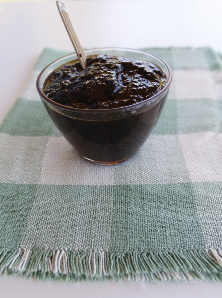 Walnut jam in a bowl image