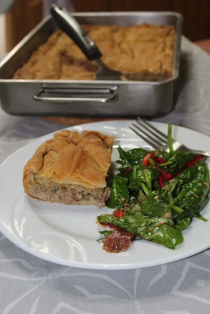 Kreatopita served with salad image