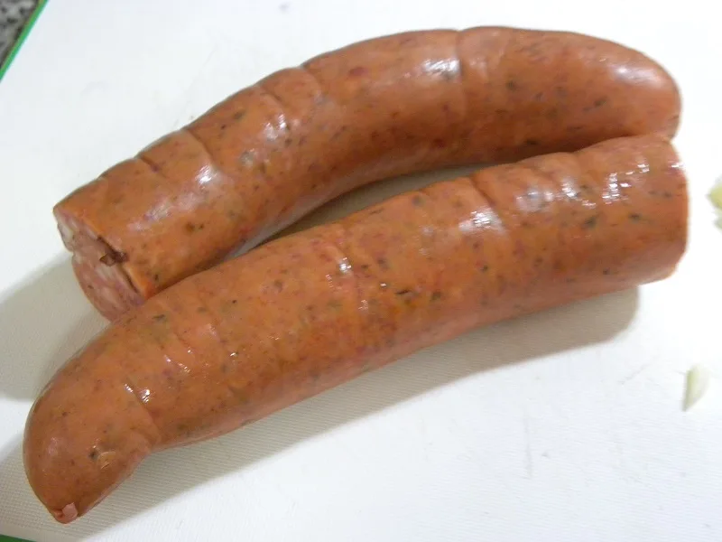 Greek sausages with leeks image