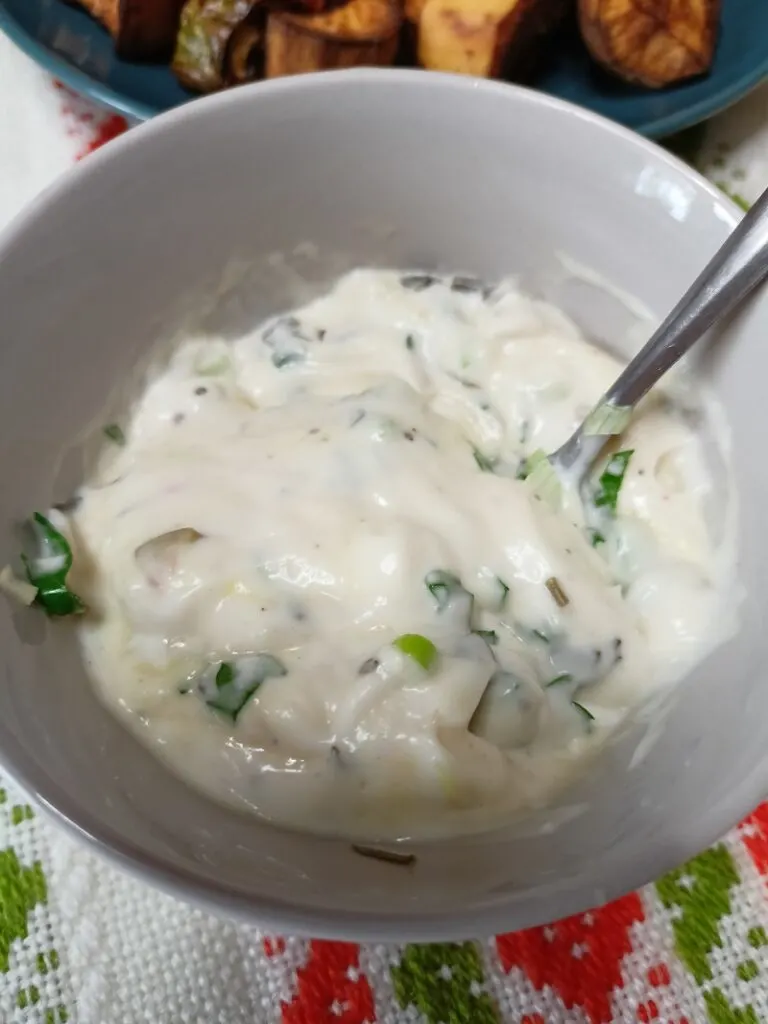 Tartar Sauce with air fryer veggies image