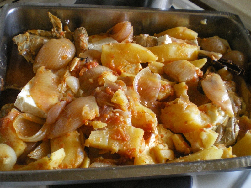 Rooster baked in the oven image