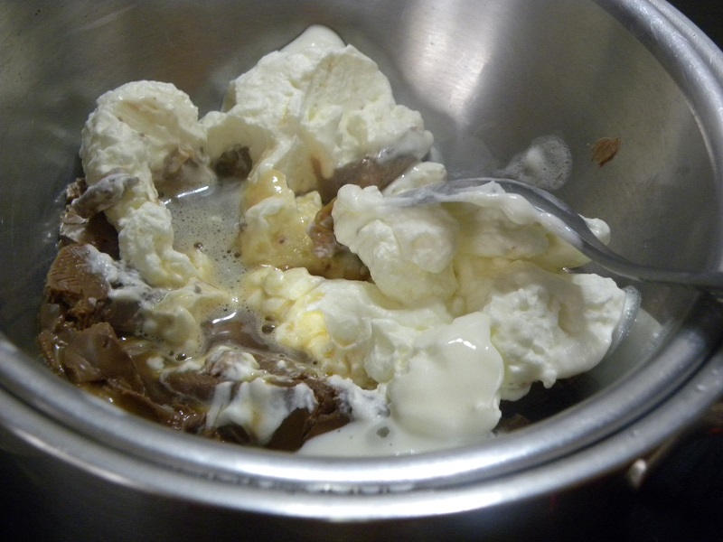 Adding cream to mars chocolates image