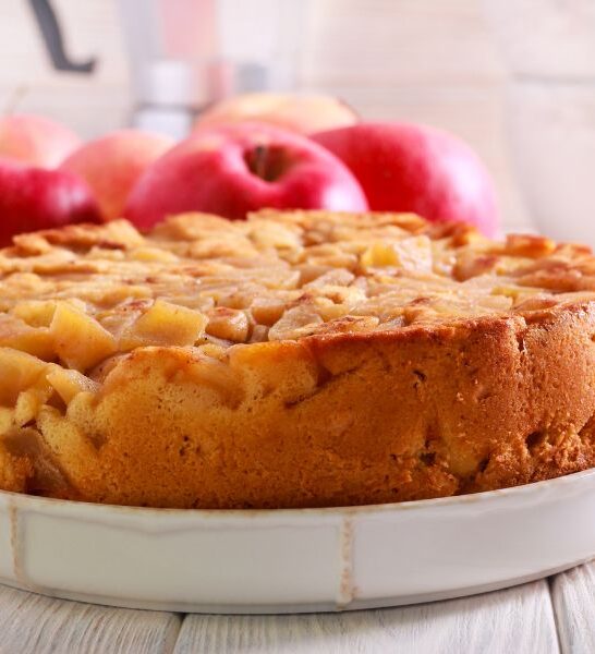 Greek Upside Down Olive Oil Apple Cake