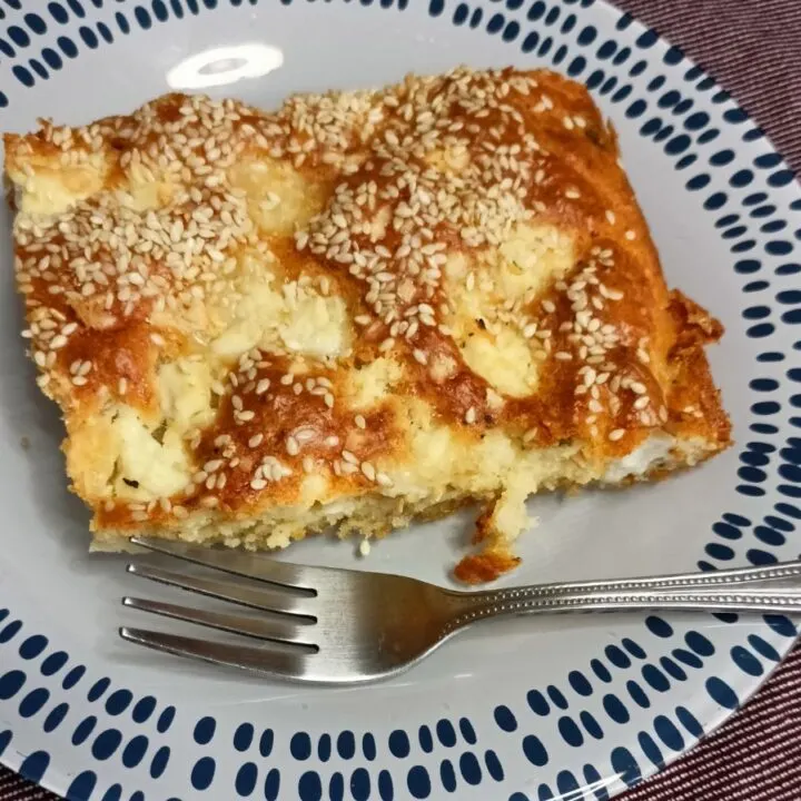 A piece of Feta Cake image