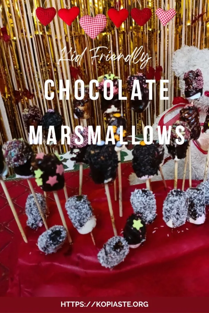 Collage kid friendly chocolate marshmallows with decorations image