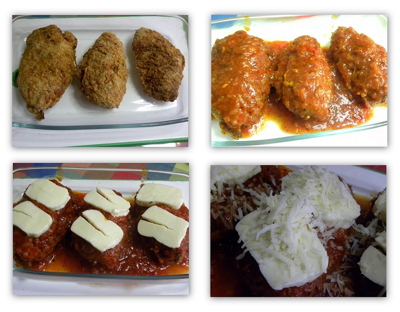 Cooking the chicken parmesan in the oveni mage