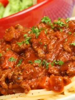 Chicken meat sauce and spaghetti image