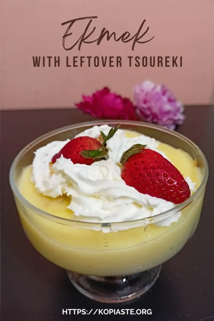 Collage Ekmek with tsoureki in a glass image