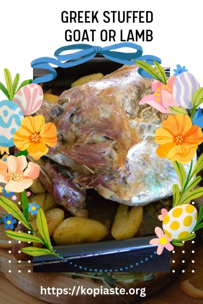 Collage Greek Stuffed Goat or Lamb image