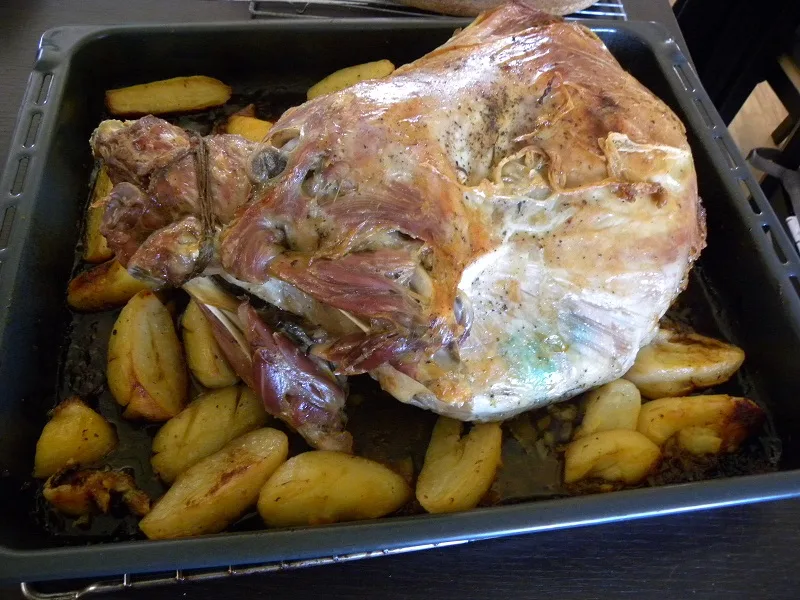Stuffed goat baked image