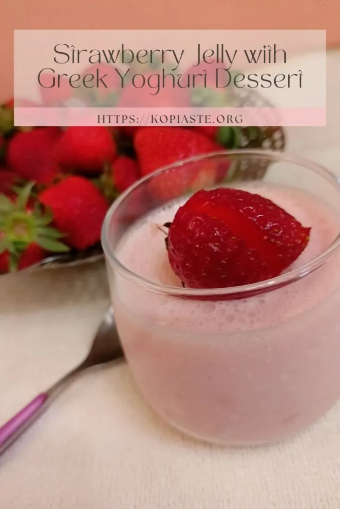 Collage Strawberry Jelly with Greek Yoghurt and fresh strawberry image
