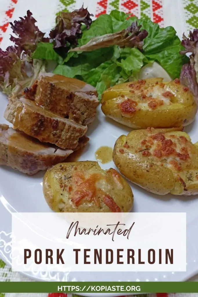 pork tenderloin cut and served image