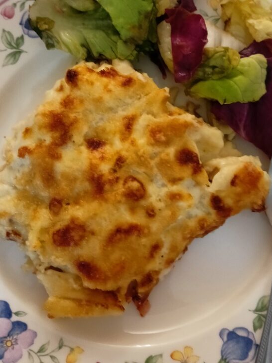 Penne Au Gratin with Smoked Turkey and Bacon