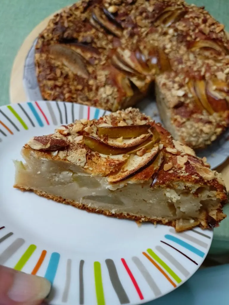 Apple Cake cut and served image