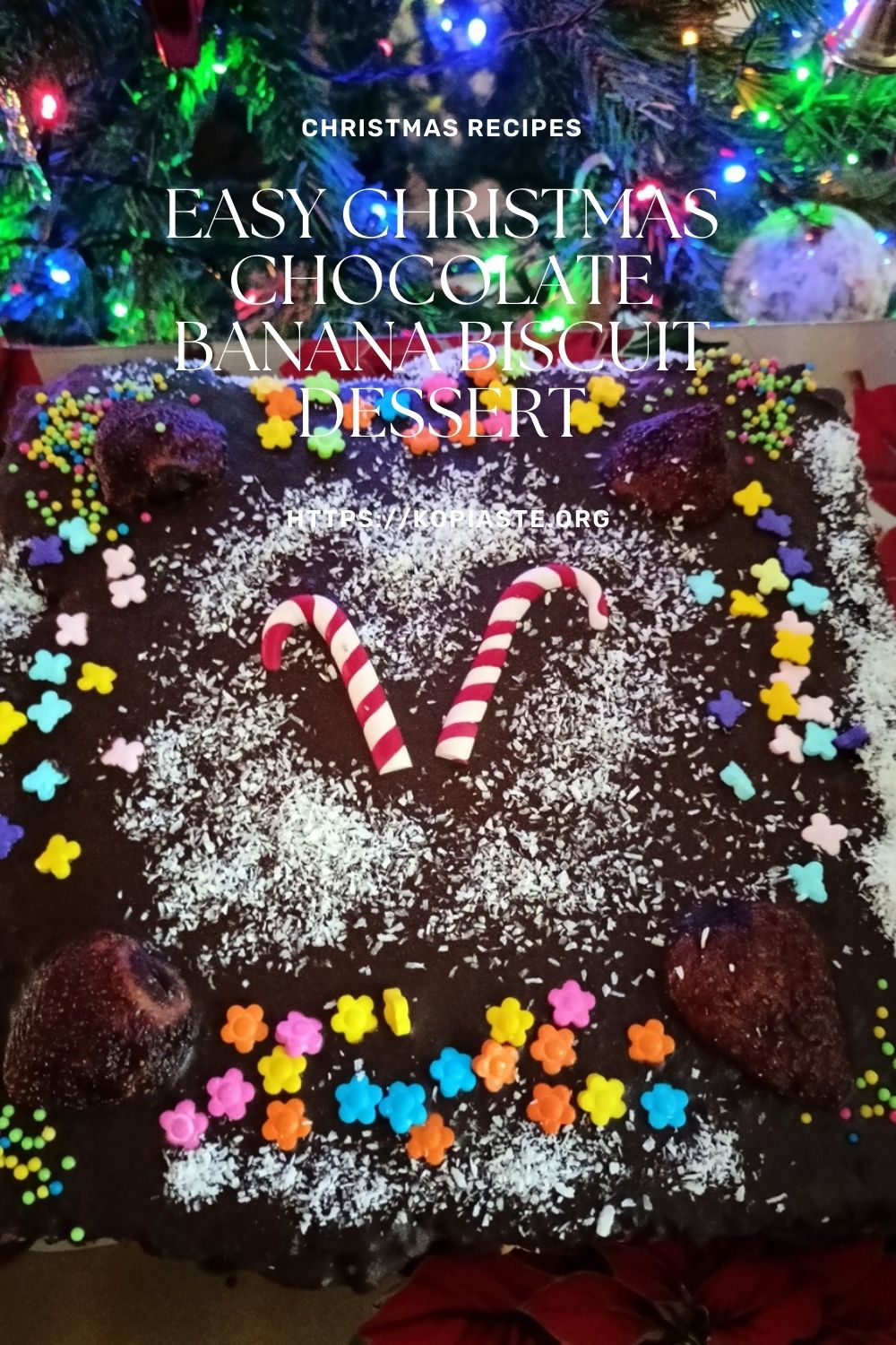 Collage Easy Chocolate Banana Biscuit Dessert image
