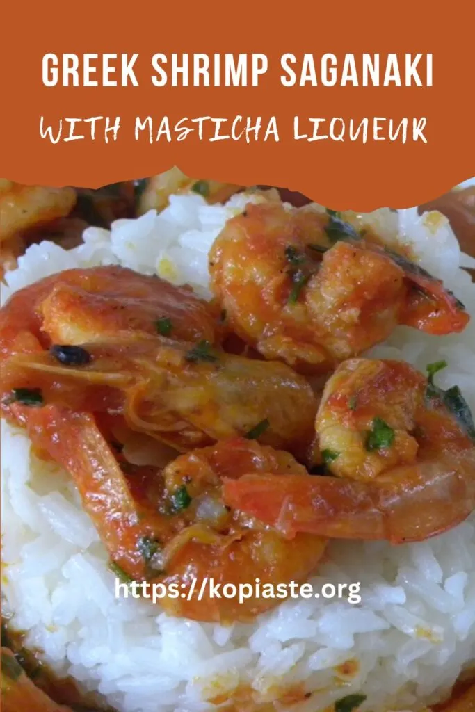Collage Shrimp Saganaki with Masticha liqueur image