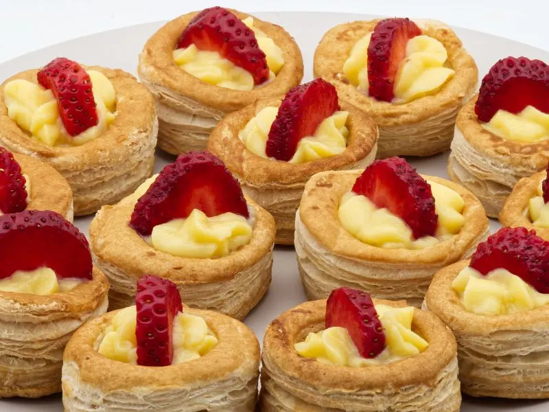 Sweet vols au vent with strawberries image