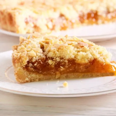 Apricot crumble cut into pieces image